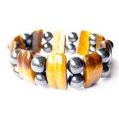 18cm Stone Beaded Hematite Stretch Bracelet